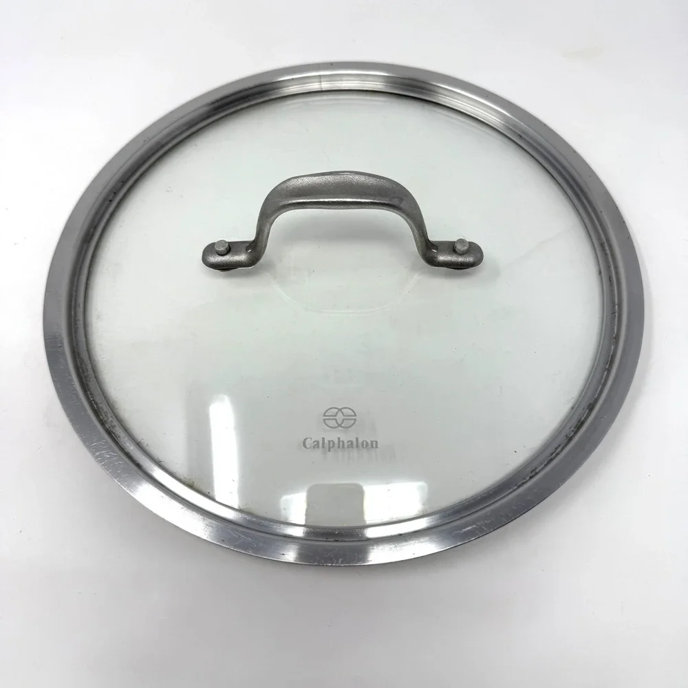 Calphalon 10 Inch Tempered Glass Lid with Stainless Steel Rim and Metal Handle